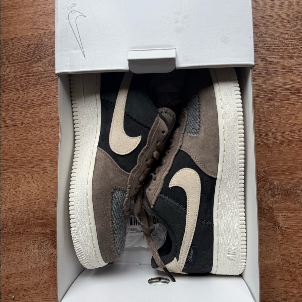 Nike Air Force 1 Low x Pendleton Suede Sneakers - Black, Taupe, Cream - Picture 2 of 7